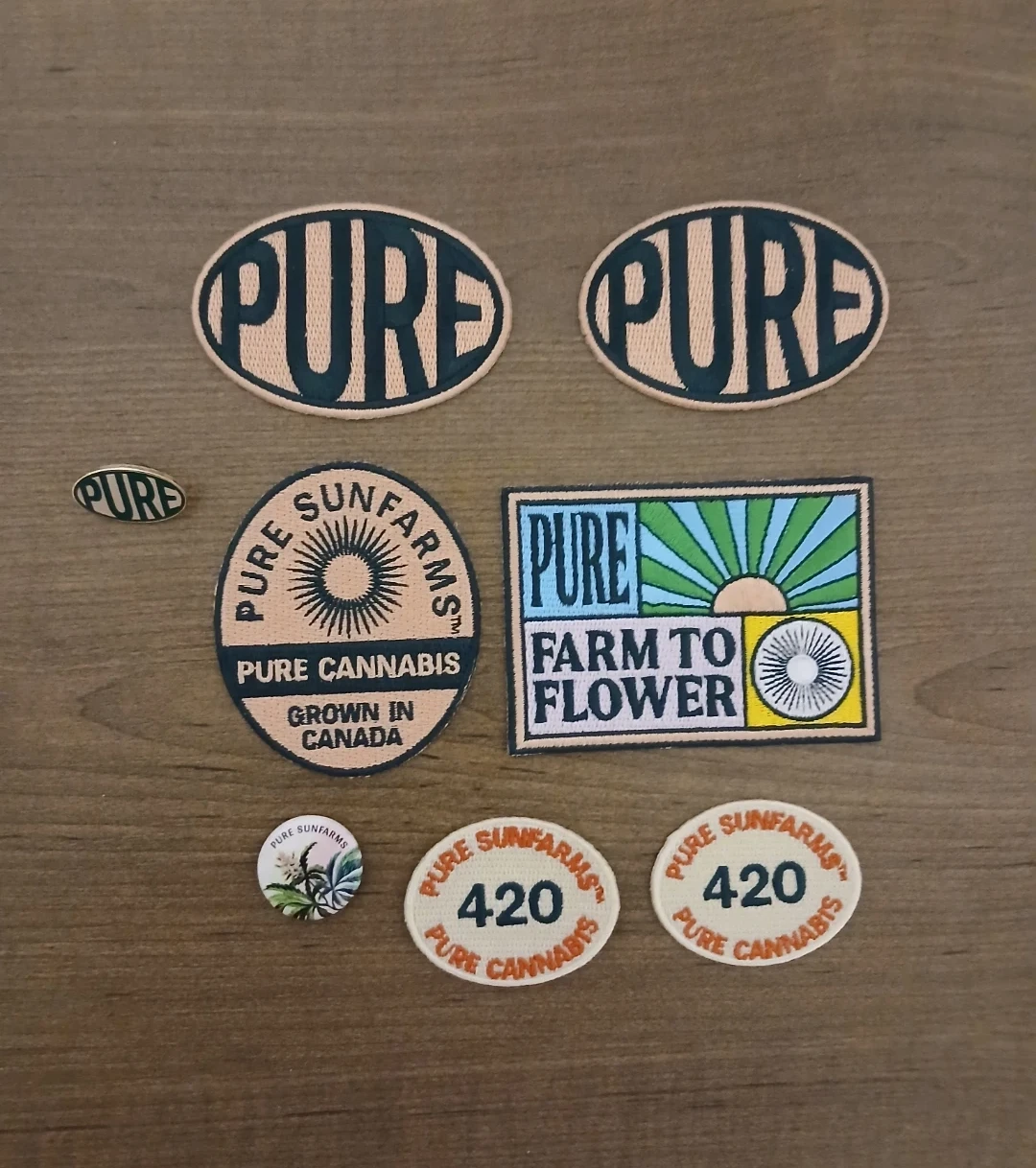 Pure Sunfarms "Pure" Patches and Pins Collection