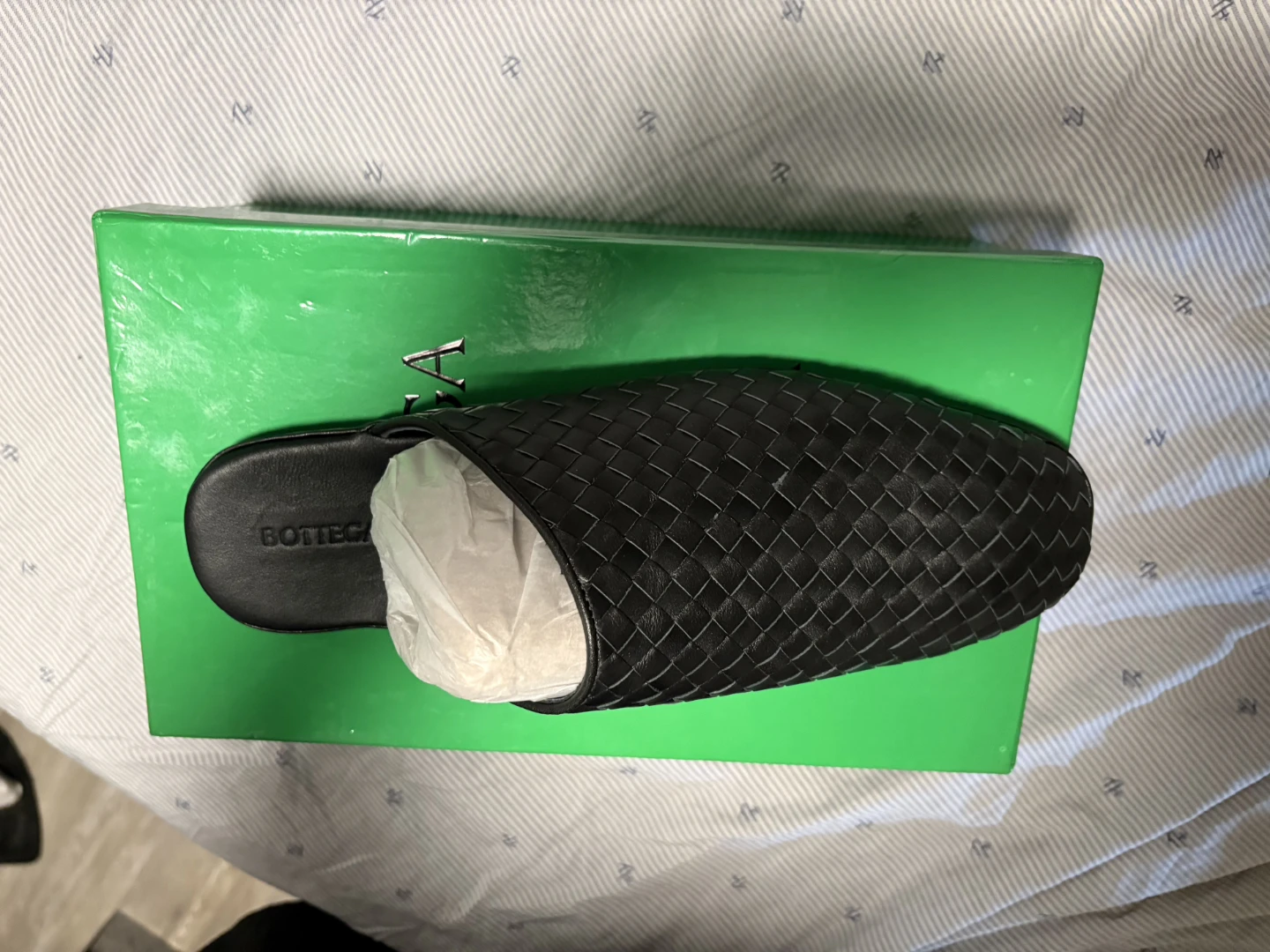 Bottega Veneta Black Woven Leather Mule Shoes - photo 3
