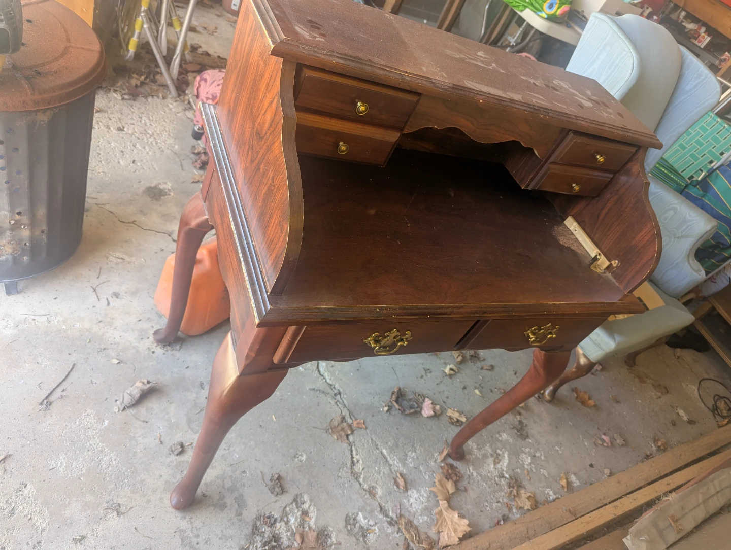 Vintage Wood Secretary Desk