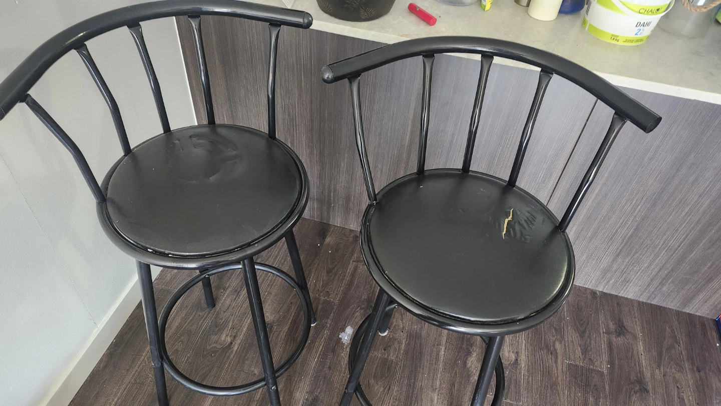 Set of 2 Black Bar Stools - photo 2