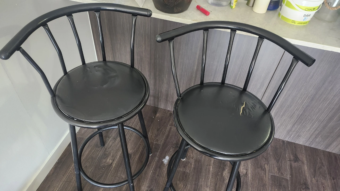 Set of 2 Black Bar Stools - photo 3