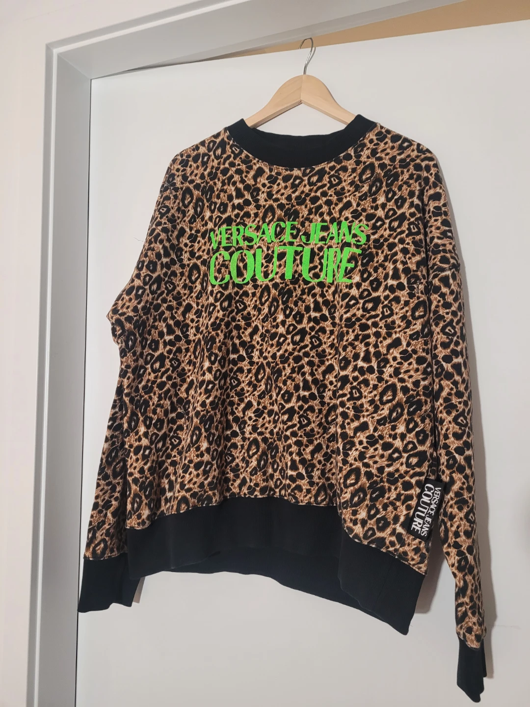 Versace Jeans Couture Leopard Logo Sweater - Women's XL