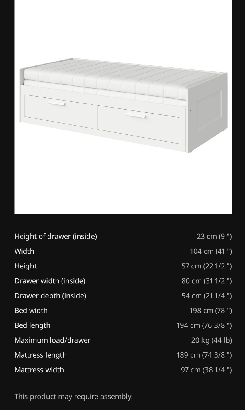 IKEA BRIMNES Daybed with 2 Drawers, Twin - photo 2