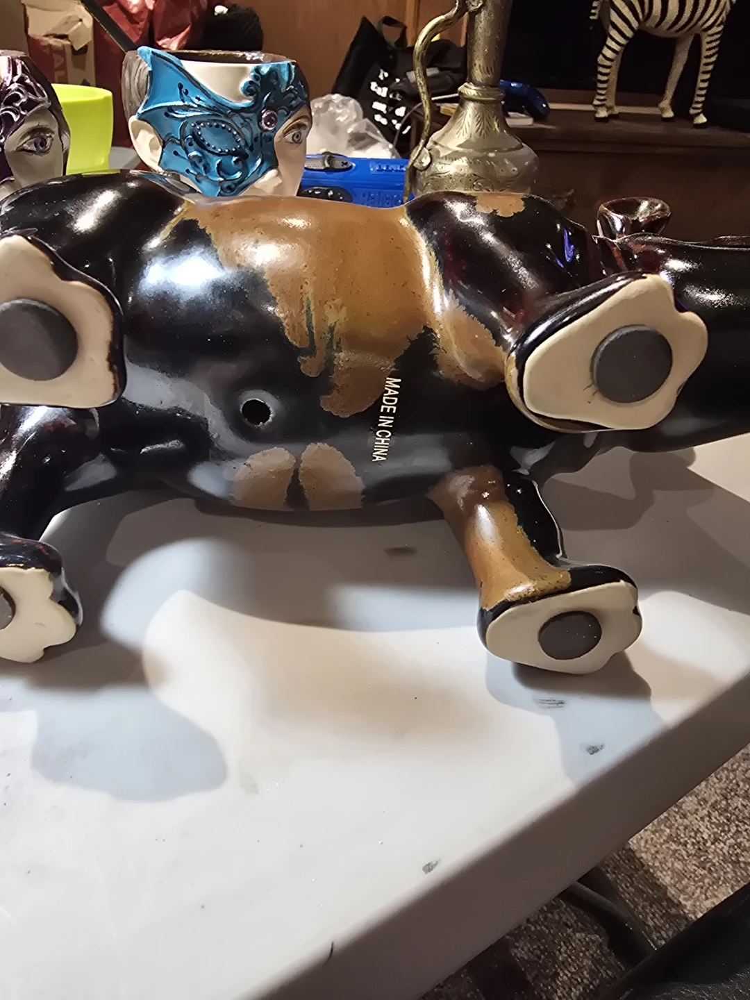 Ceramic Rhino Figurine - photo 2