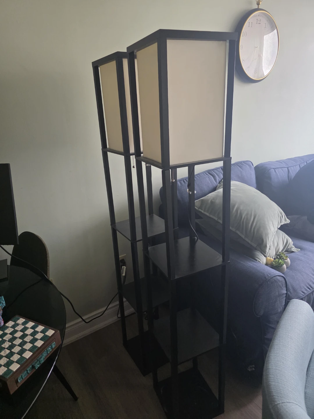 Black Floor Lamp with Shelves - photo 2