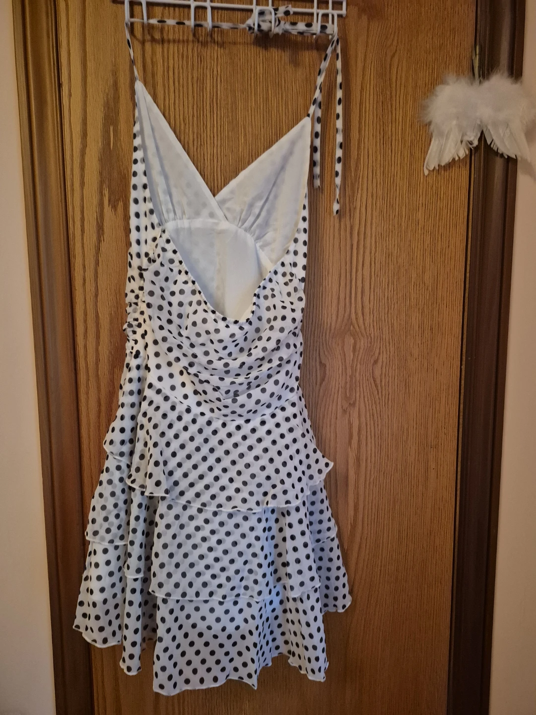 White Polka Dot Halter Dress - photo 2