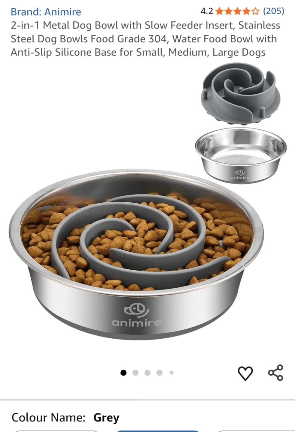 Stainless Steel Slow Feeder Dog Bowl