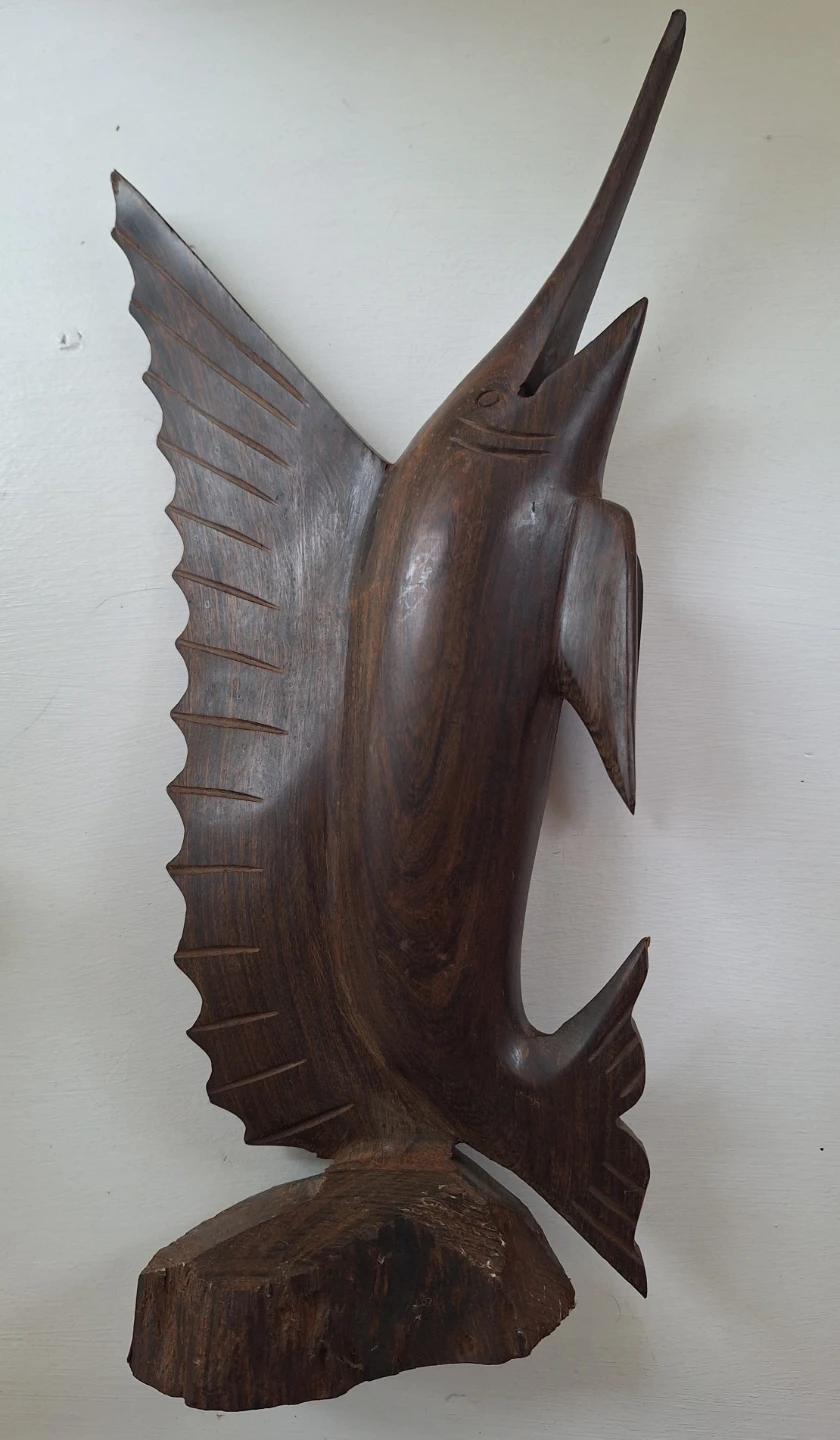 Handcarved Ironwood Sailfish Swordfish Sculpture