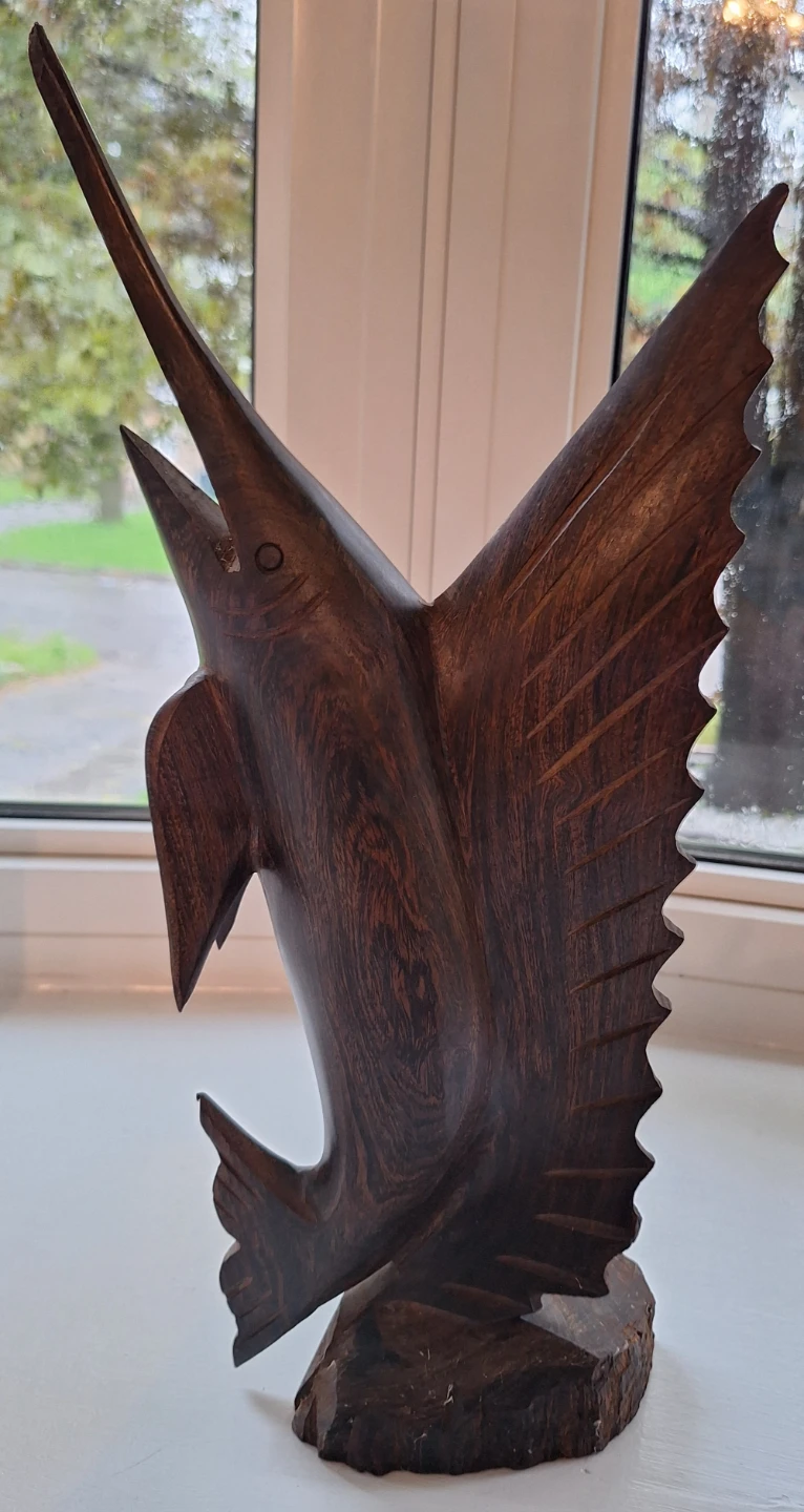 Handcarved Ironwood Sailfish Swordfish Sculpture - photo 4