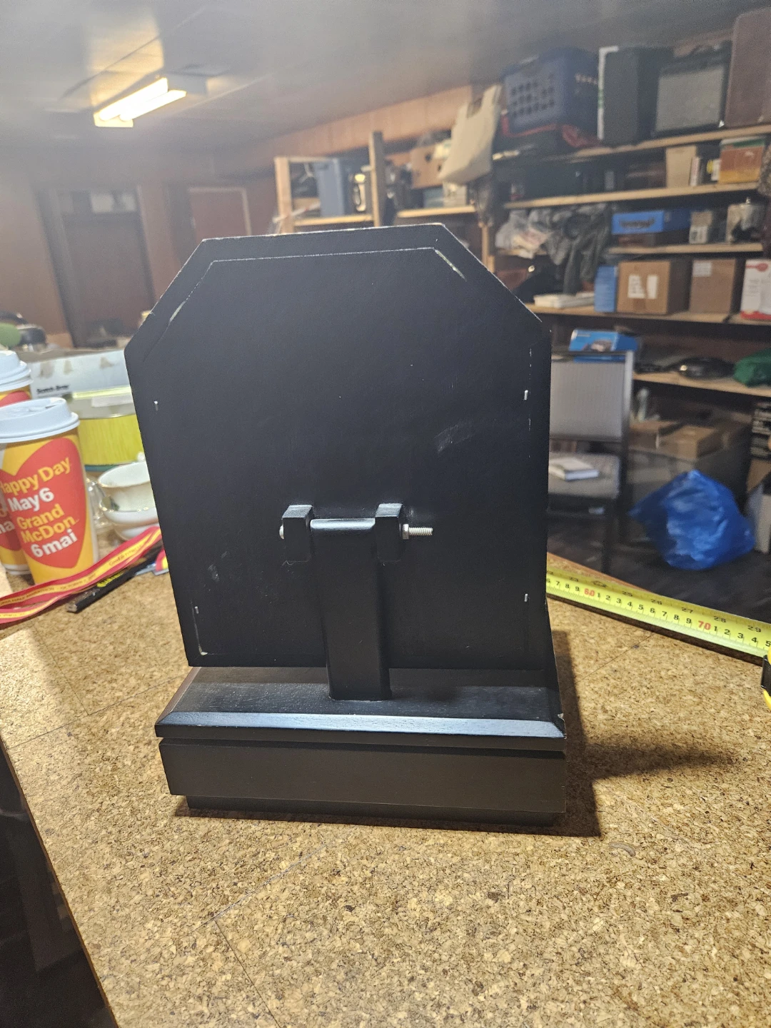 Black Tabletop Vanity Mirror with Drawer - photo 5