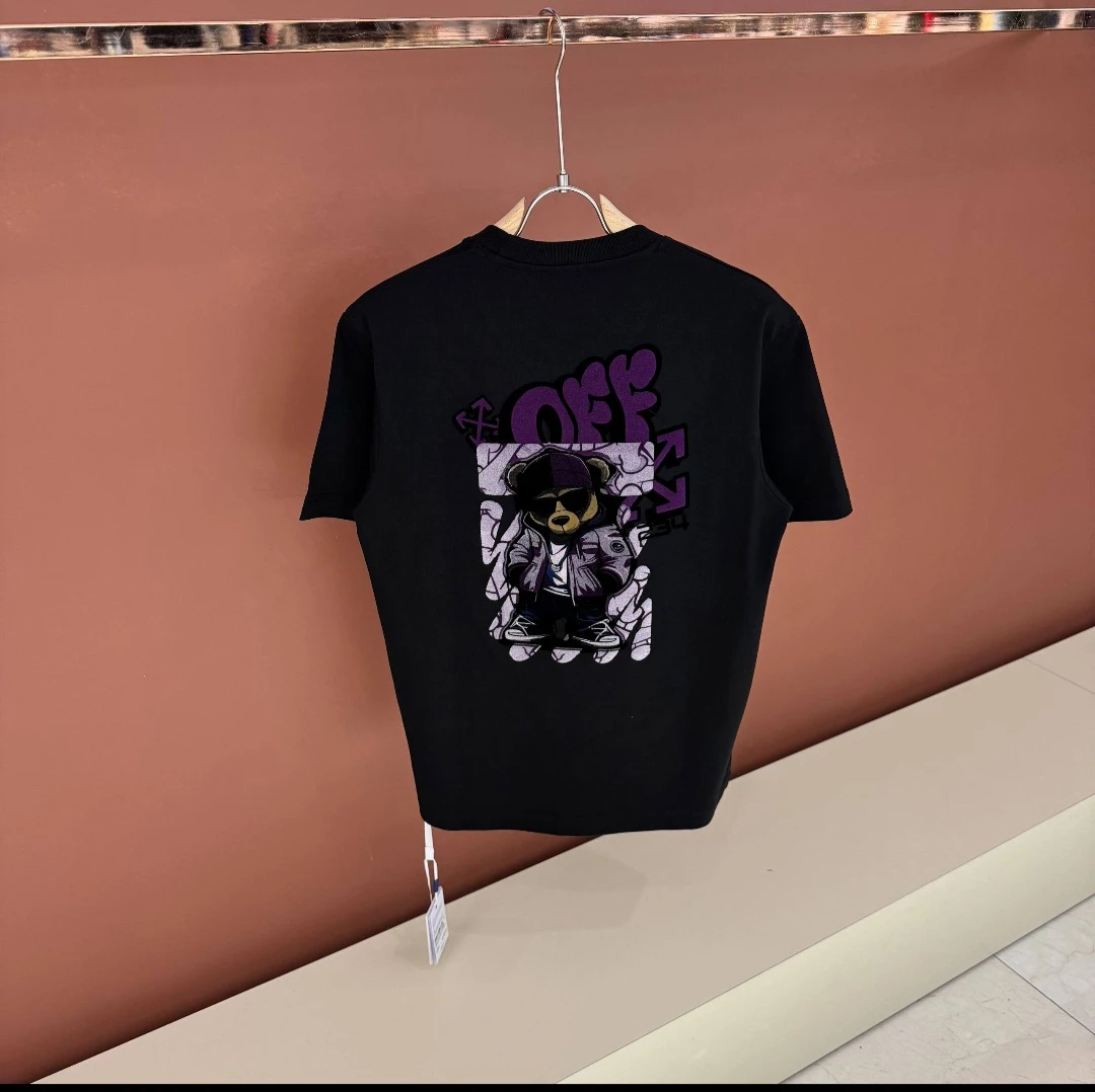 Off-White Black Teddy Bear Graphic T-Shirt