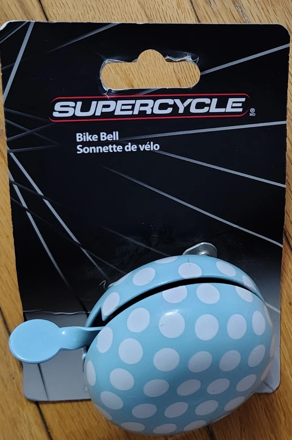 Supercycle Bike Bell - Blue with White Polka Dots