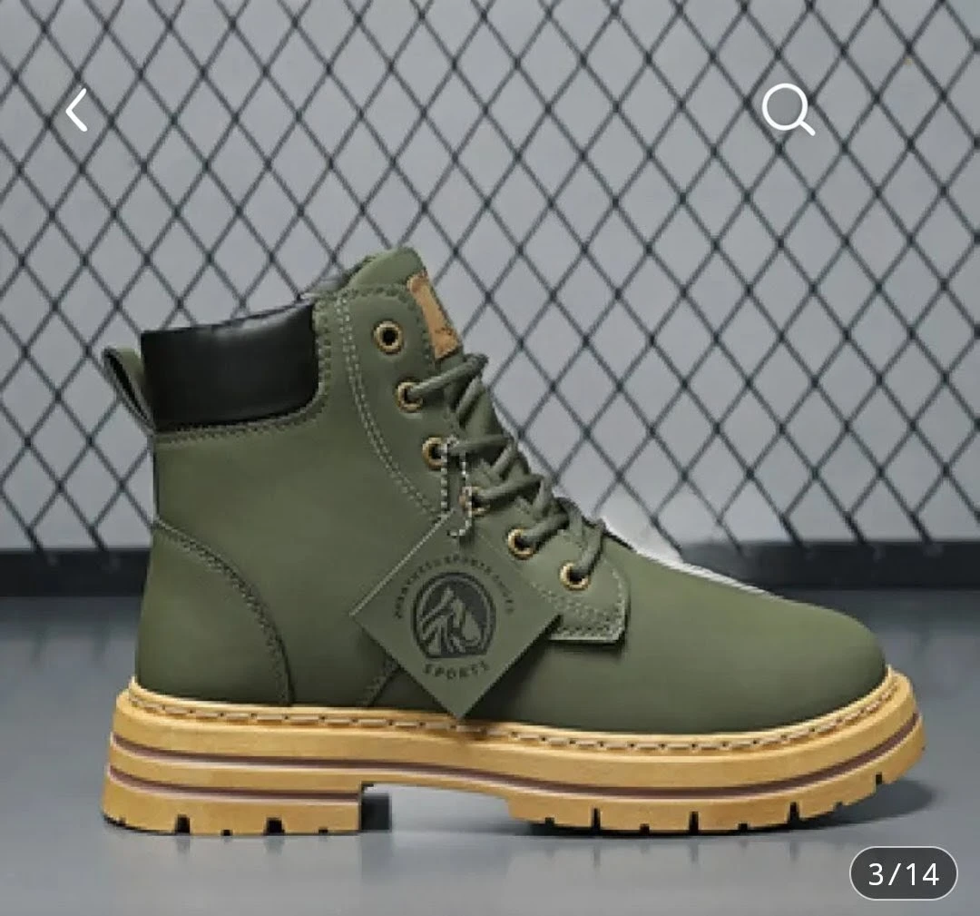 Men's Green Lace-Up Boots - photo 2