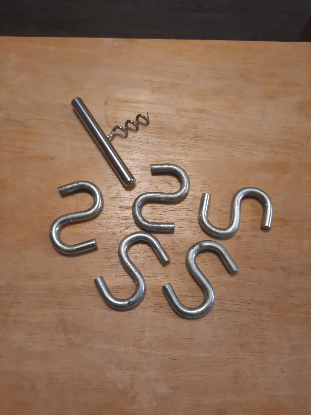 Set of 5 S-Hooks and Corkscrew