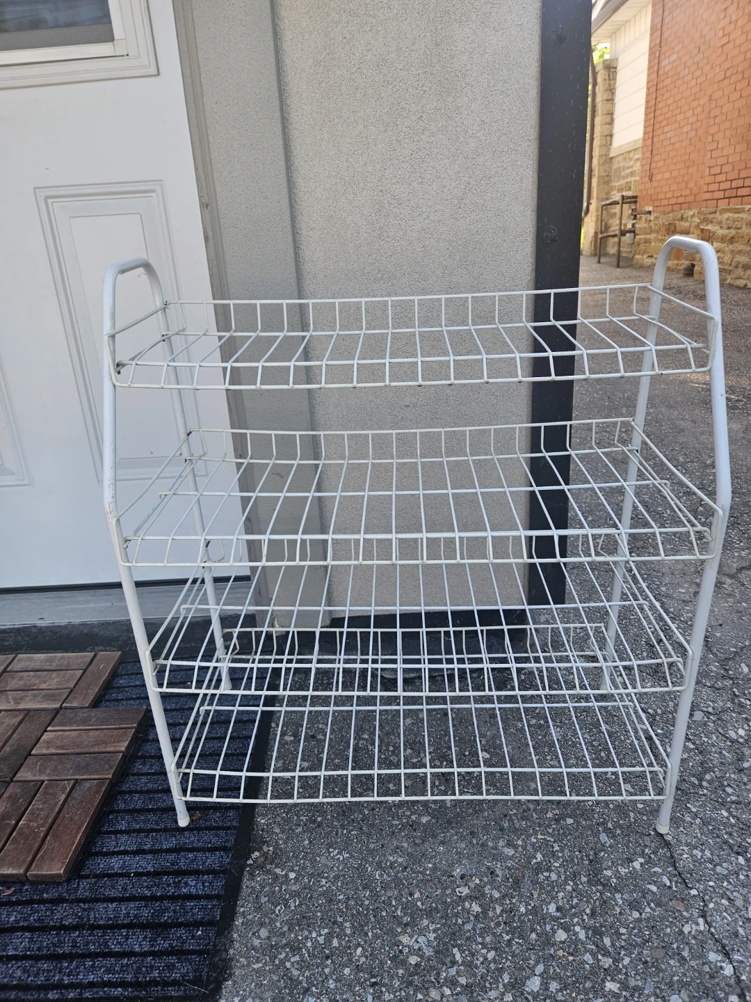 White Metal 3-Tier Shoe Rack/Storage Shelf