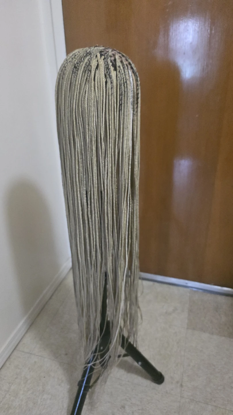 Long Braided Wig - Blonde and Black Mix - photo 3