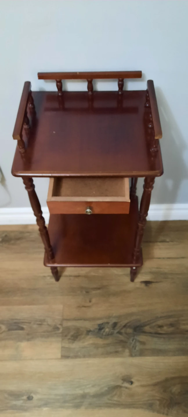 Wooden Side Table with Drawer - photo 2