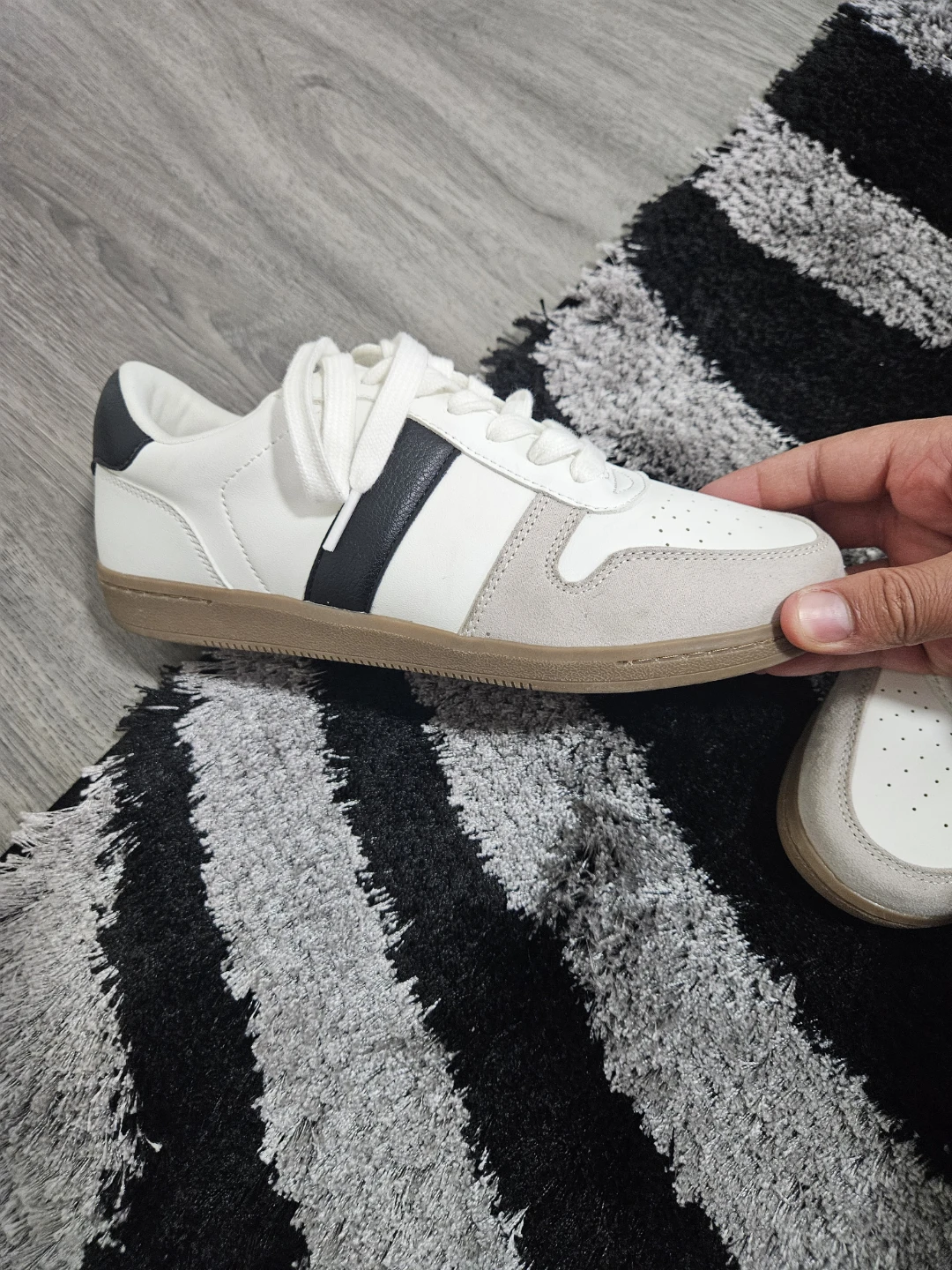 White and Black Casual Sneakers