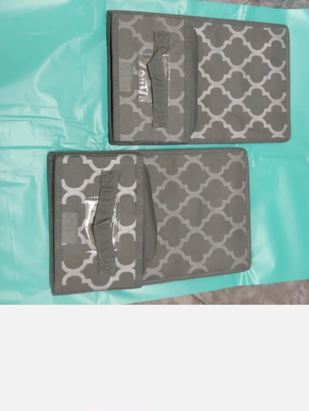 NEW 2 STORAGE Foldable, GRAY, SILVER SHOE SIZE BOXES - photo 2