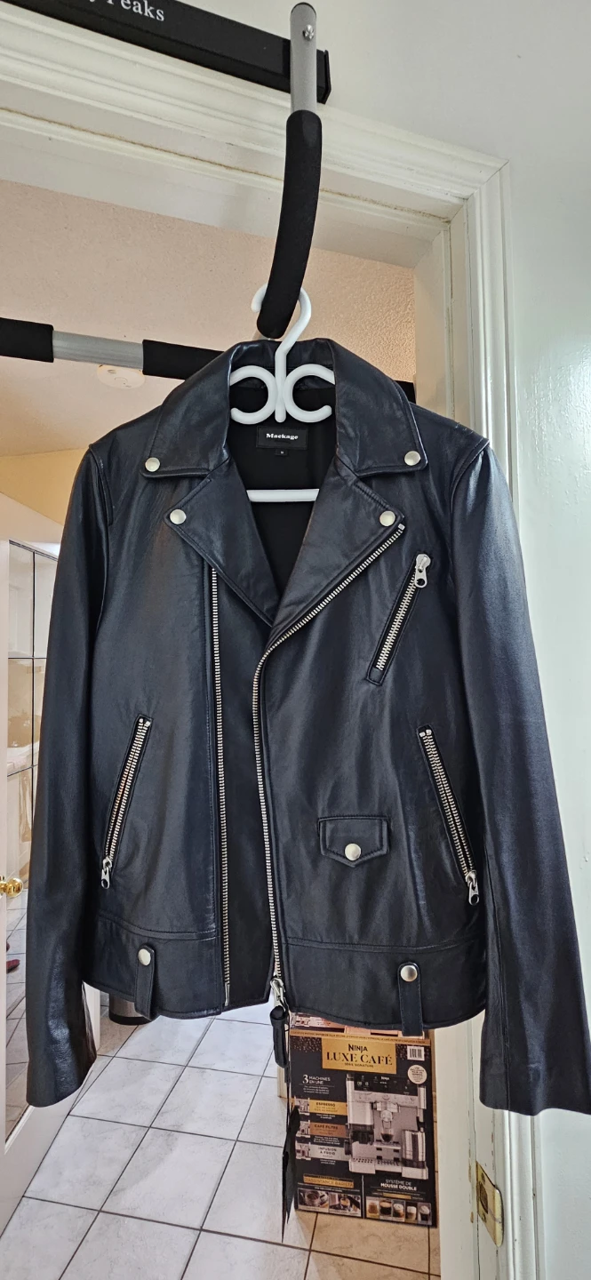Mackage Fenton Leather Motorcycle Jacket Size 36