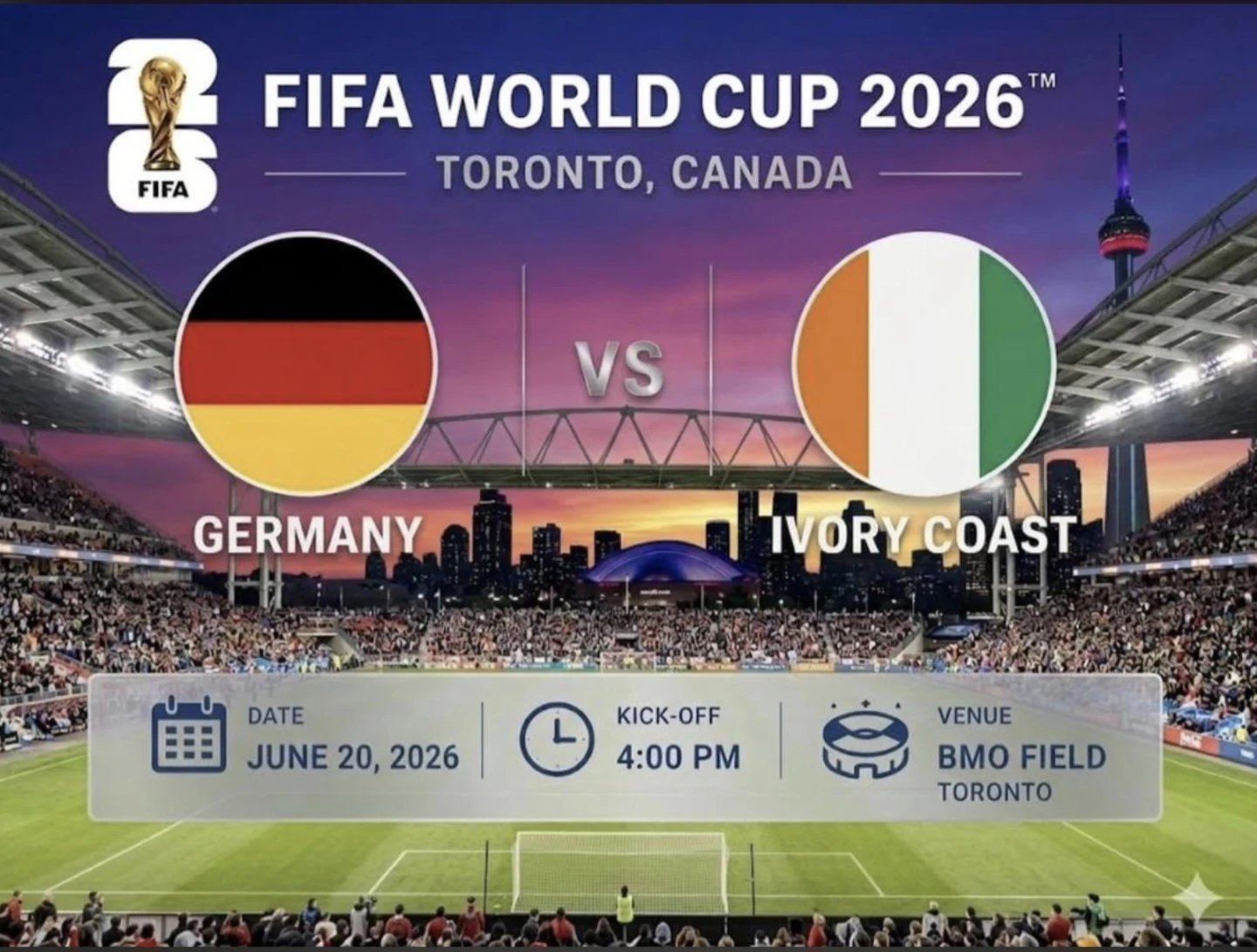 FIFA World Cup 2026 Game Ticket: Germany vs Ivory Coast