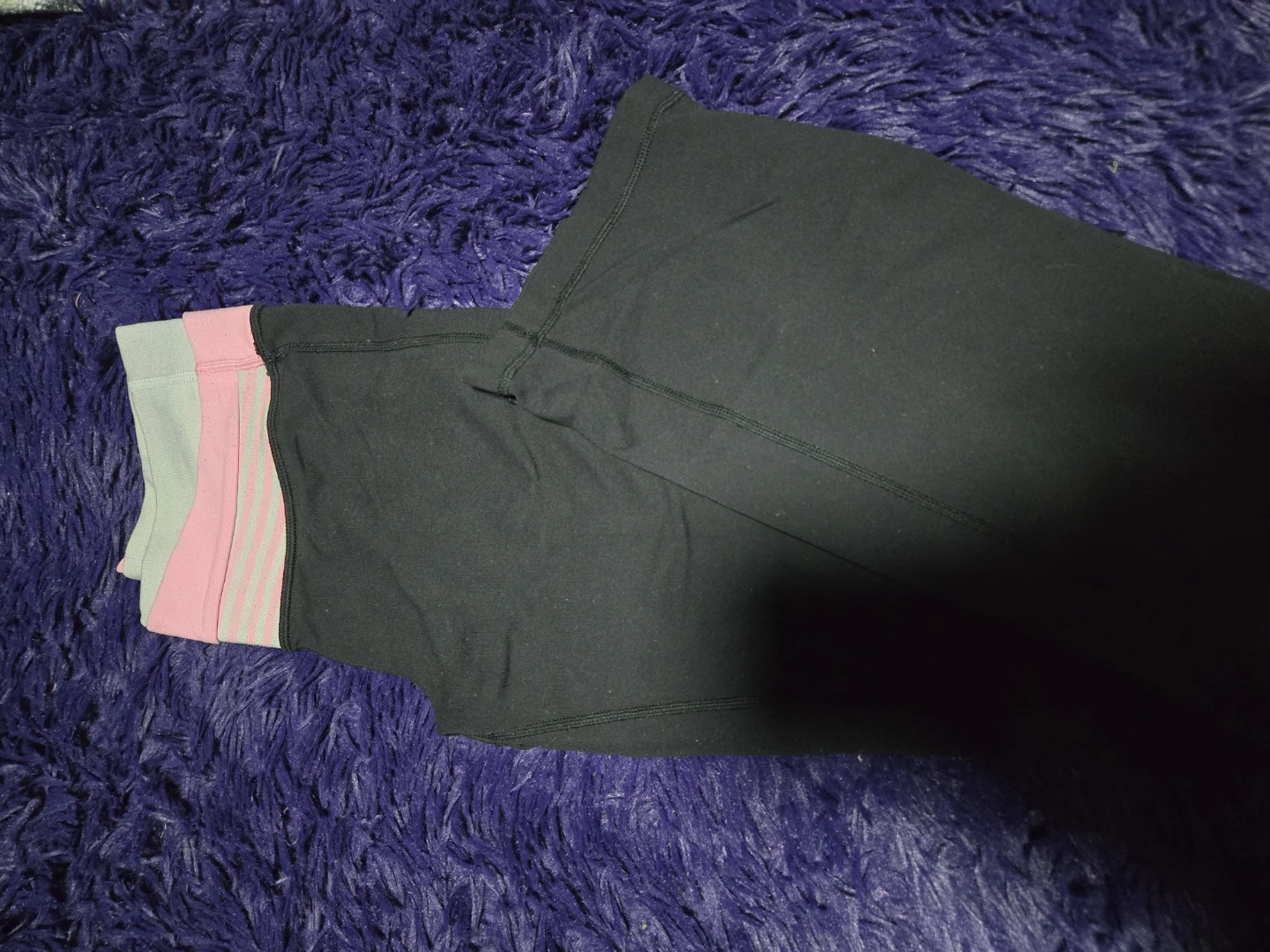 Lululemon Black Leggings with Pink and Grey Waistband - photo 2