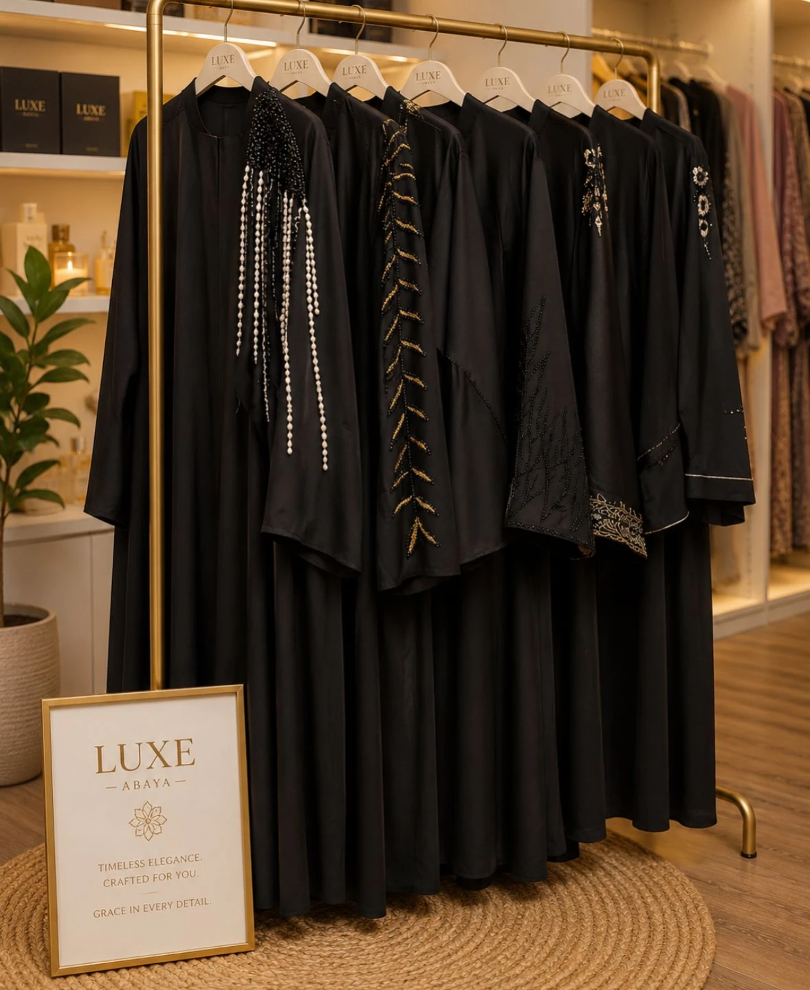 Luxe Abaya Black with Embellishments