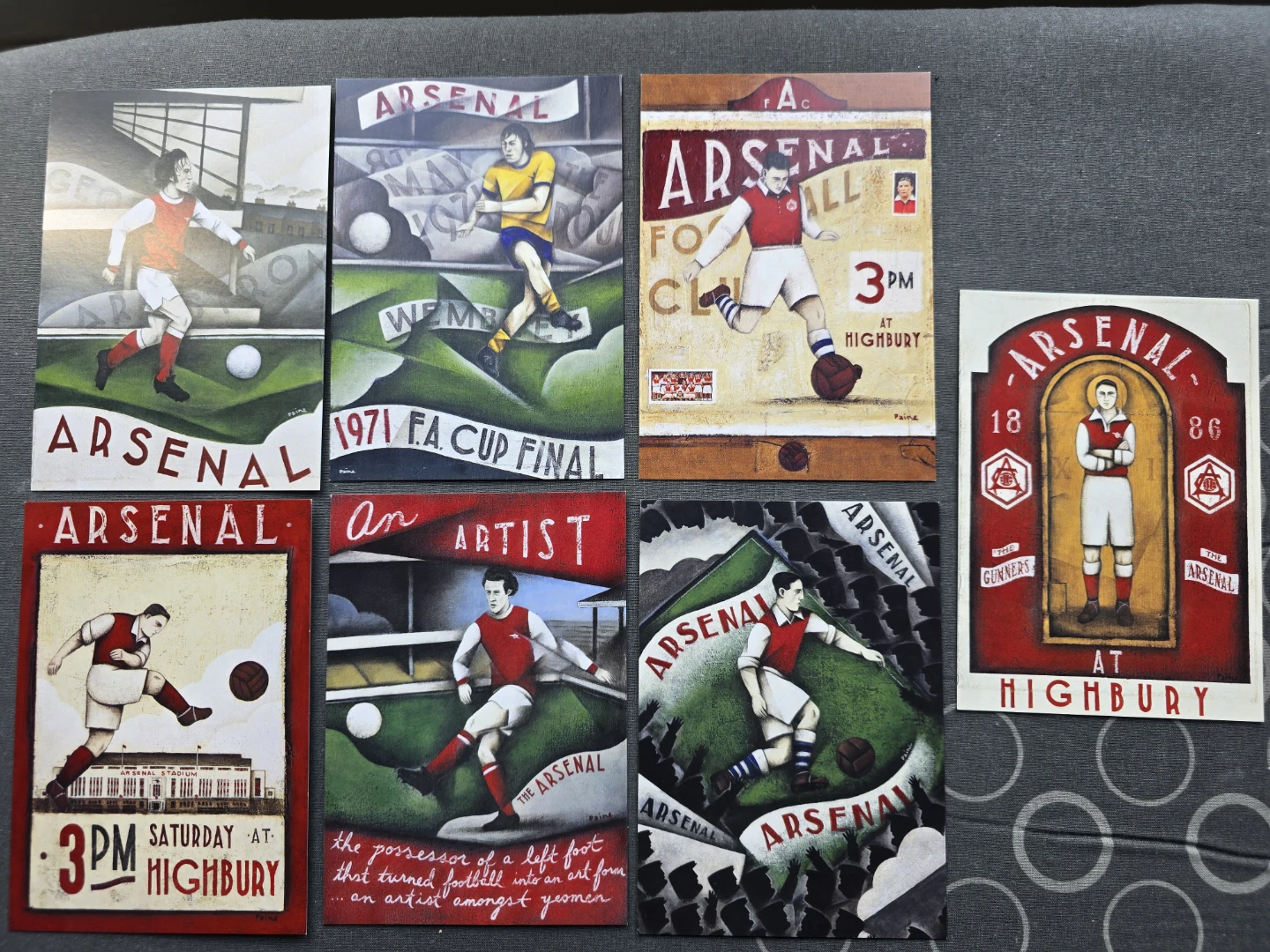 Vintage-Style Arsenal FC Art Prints/Postcards (Paine Proffitt)