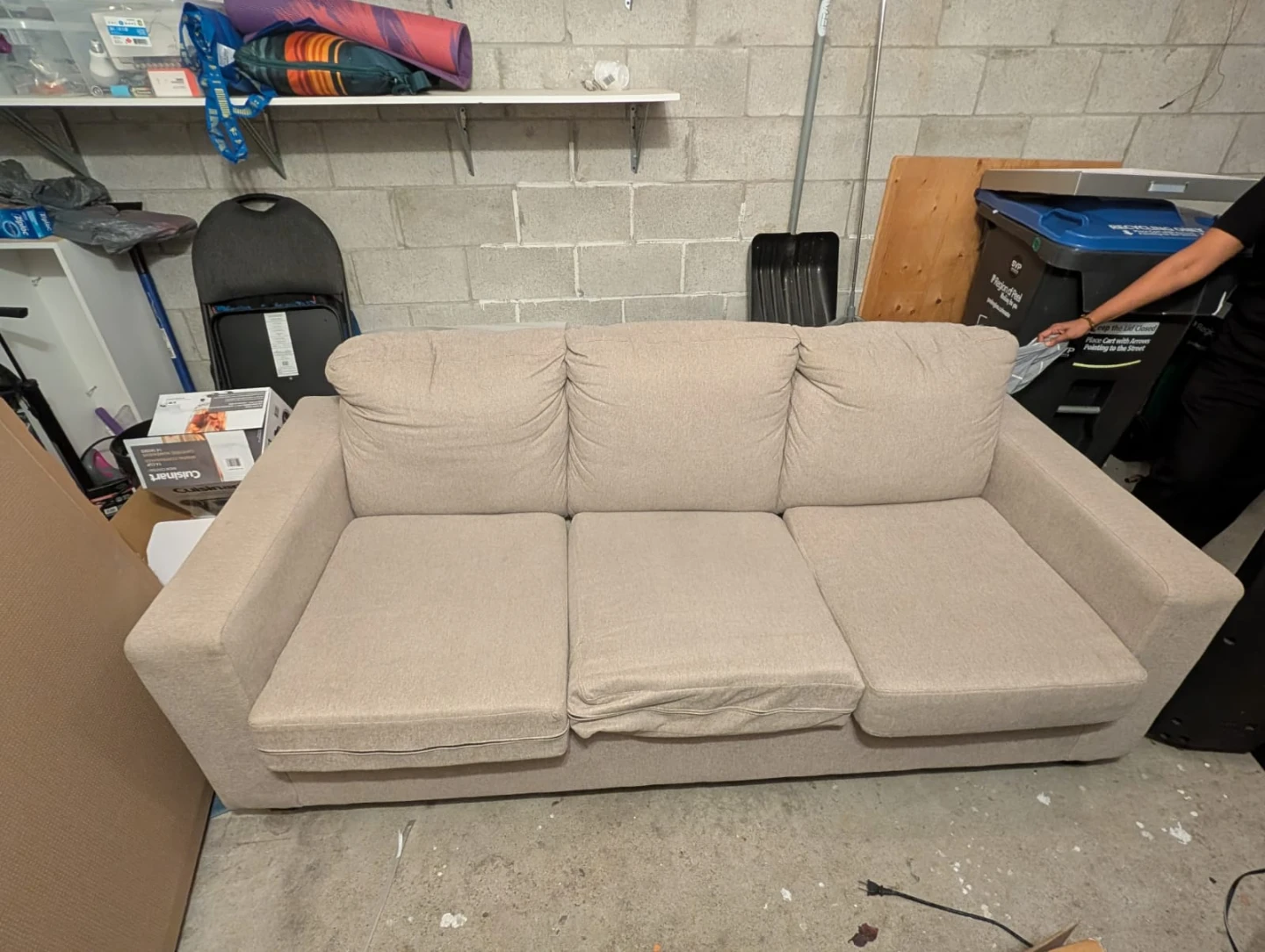 Beige Three-Seater Sofa