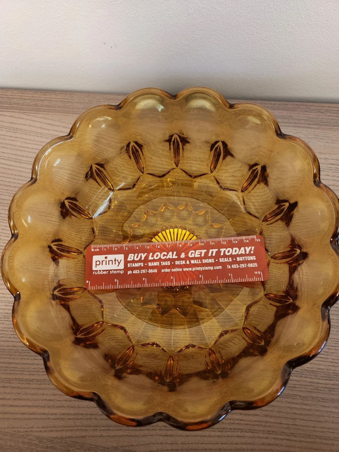Amber Glass Serving Bowl - photo 2