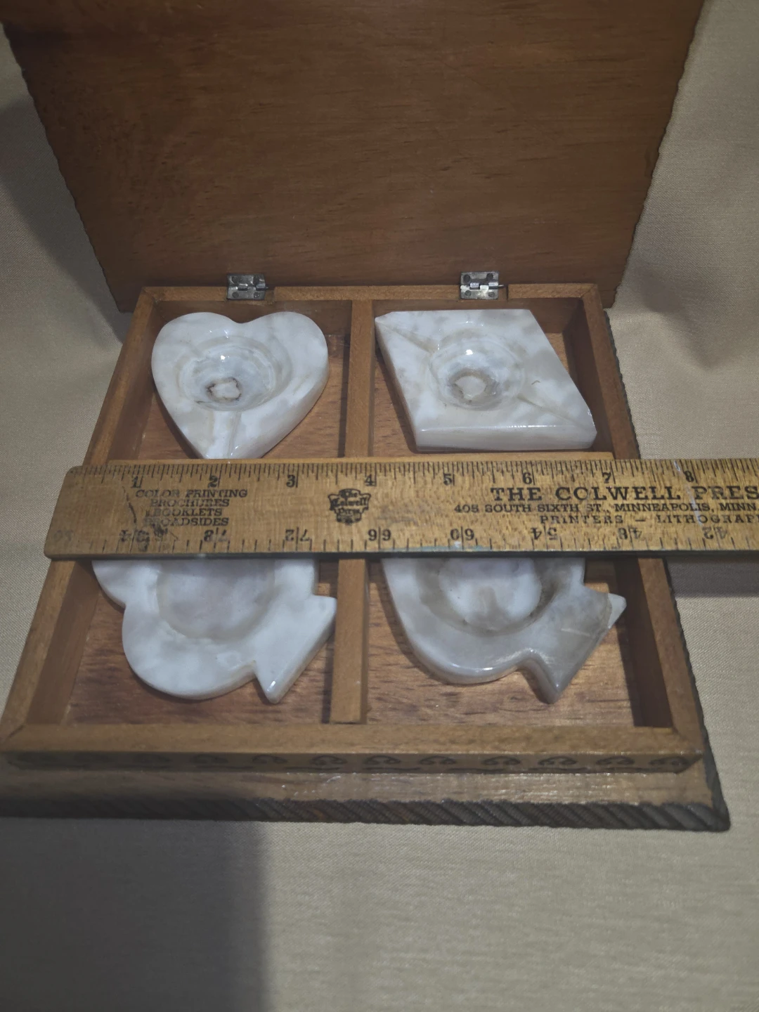 4 Vintage Onyx Ashtrays - Playing Card Spade Diamond Club Heart - photo 2