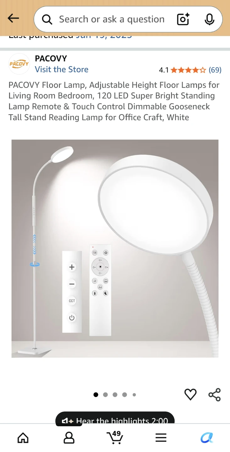 Modern LED Floor Lamp - Remote & Adjustable Light