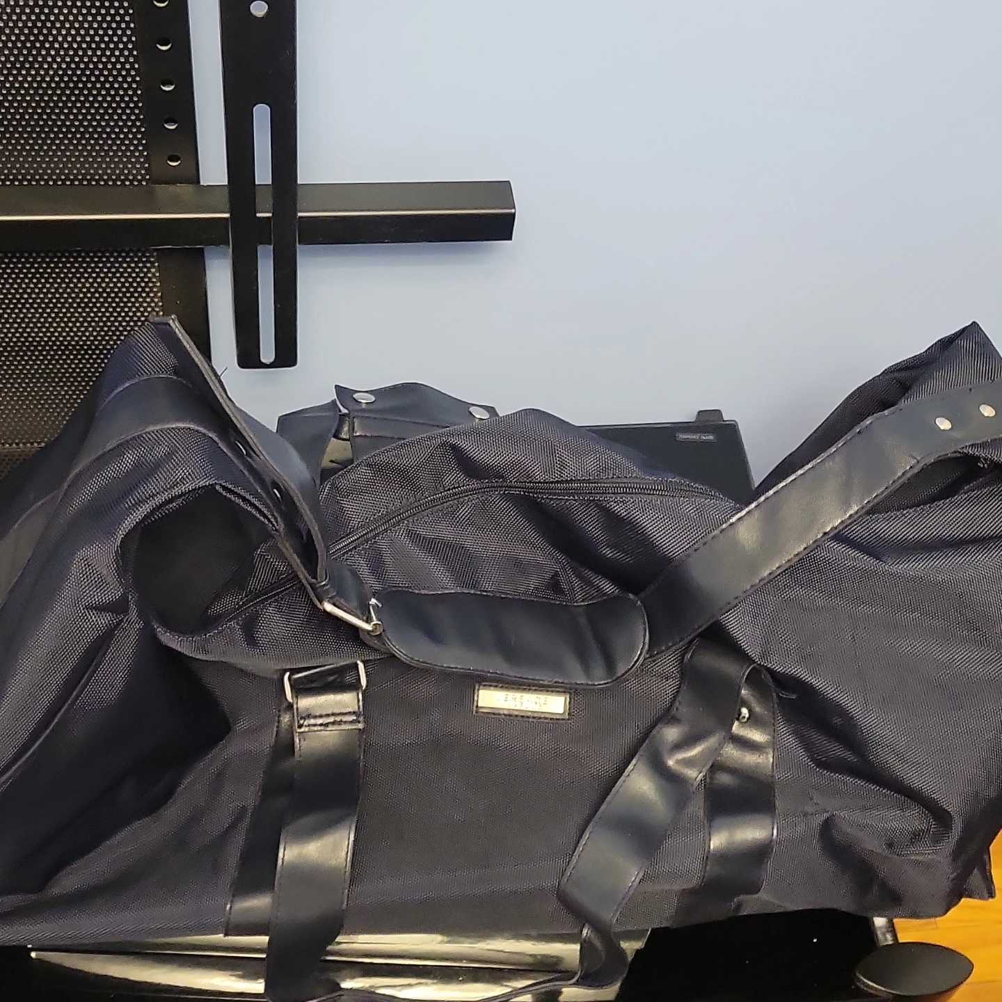 Black Duffle Bag with Leather Accents - photo 2