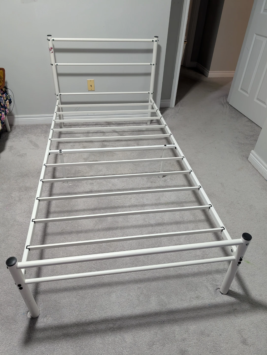 White Twin Bed Frame 2 piece