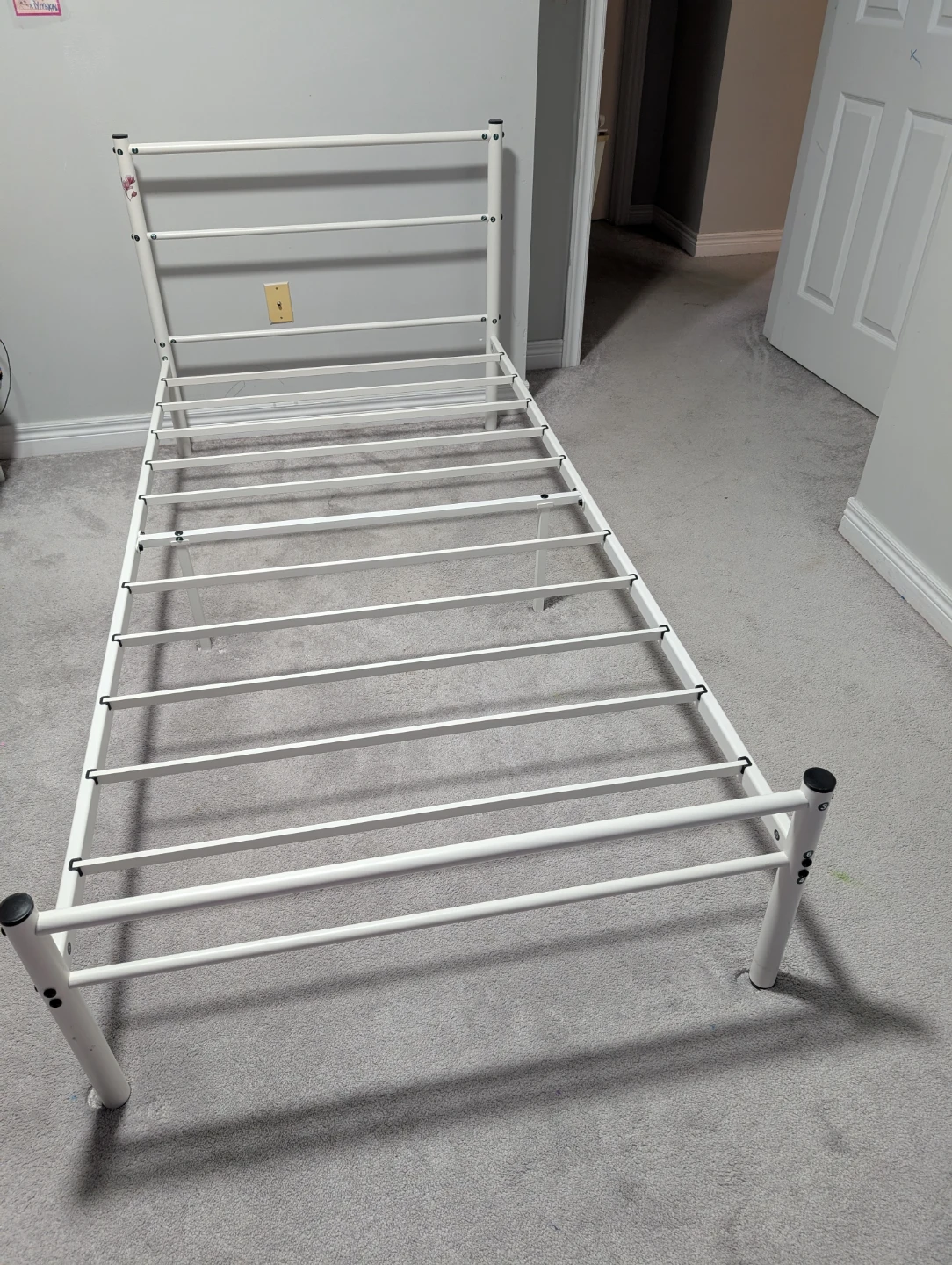 White Twin Bed Frame 2 piece - photo 2