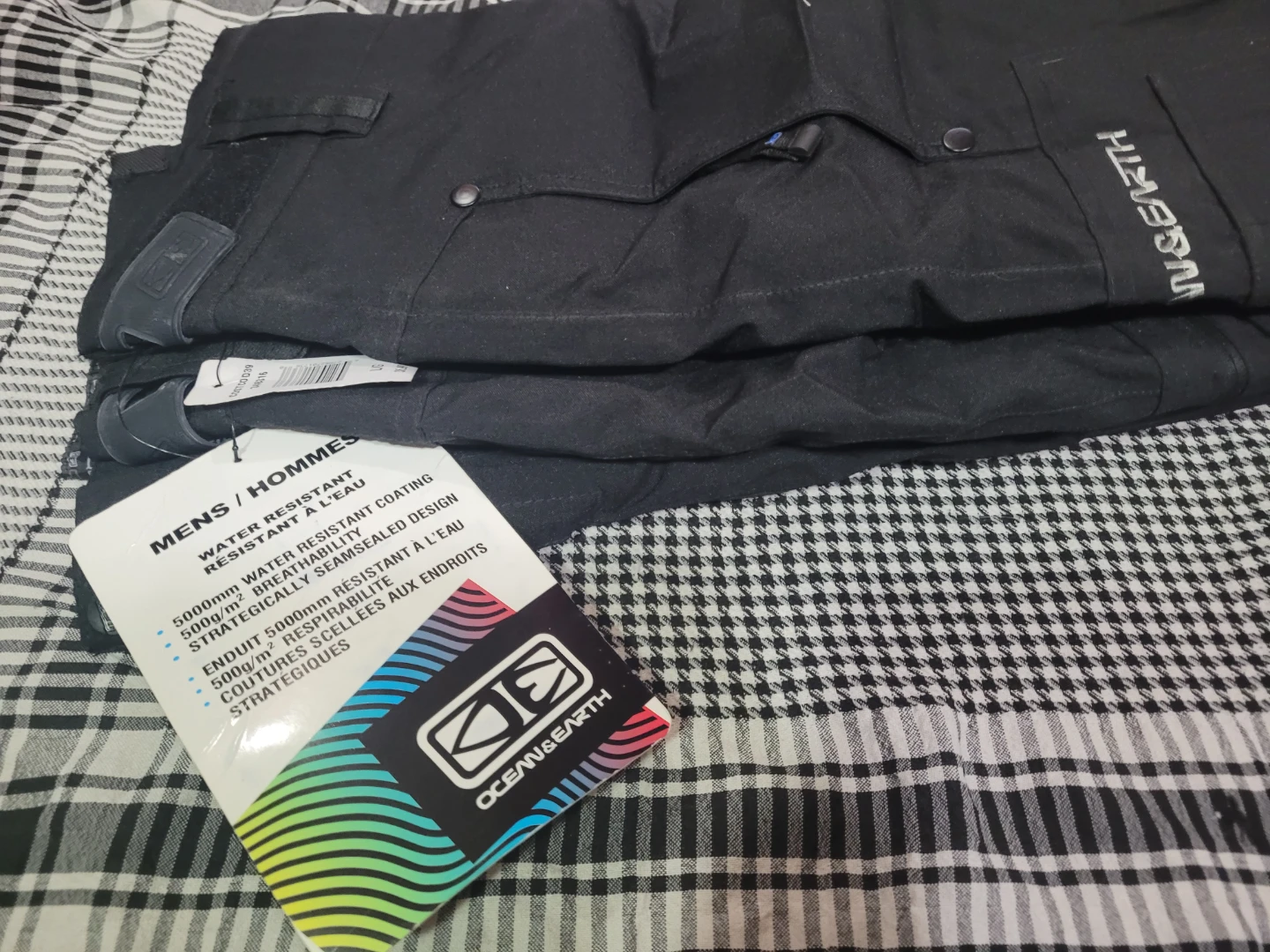 OCEAN & EARTH Mens Water Resistant Pants L/G Black