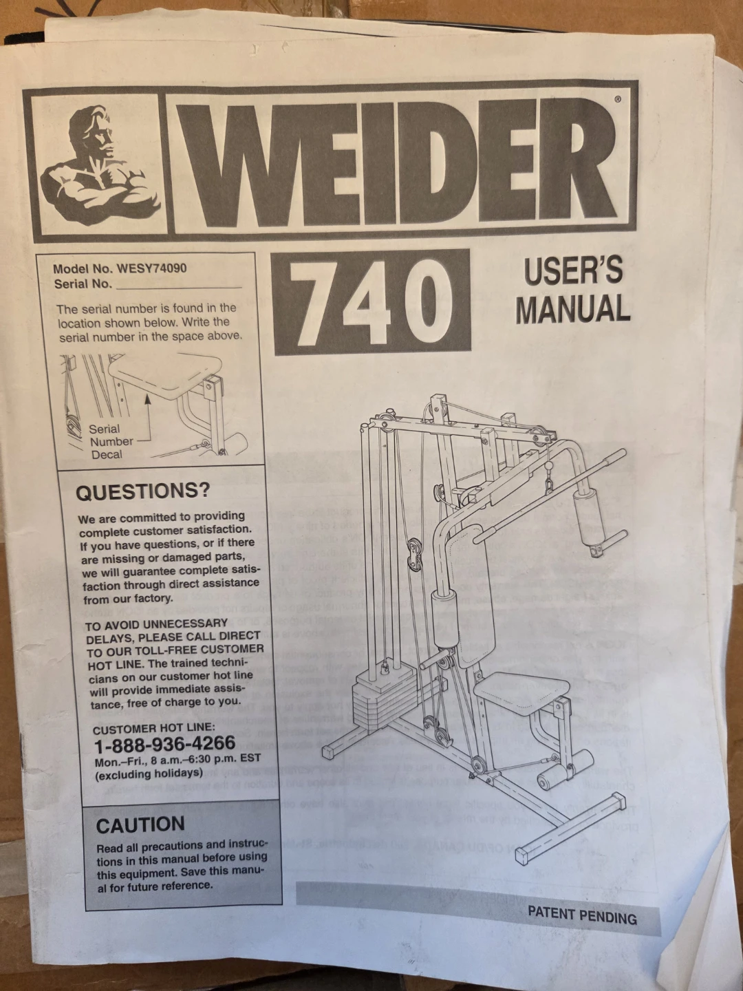 Weider 740 Home Gym - photo 4