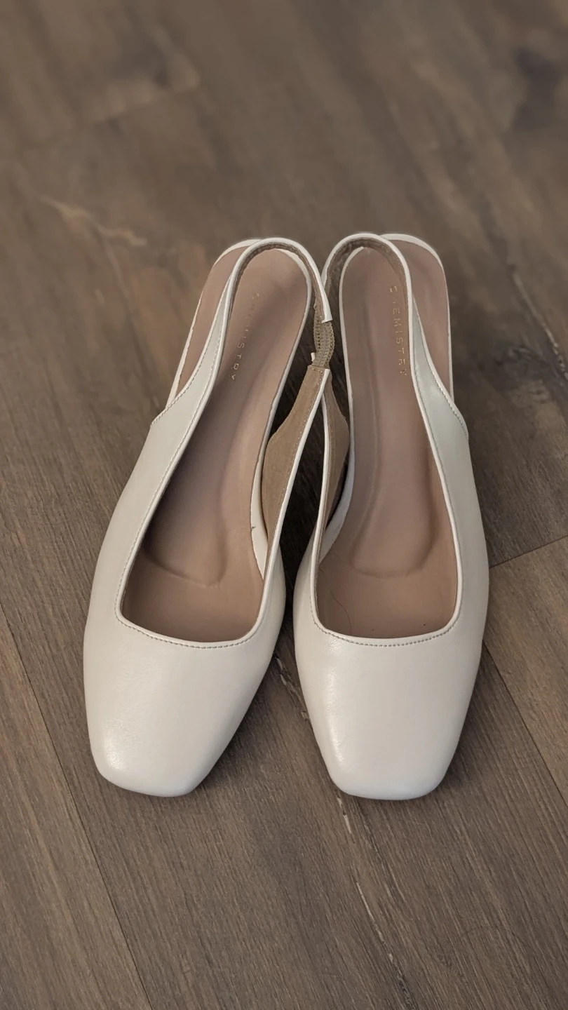 White Slingback Heels - unworn - photo 2