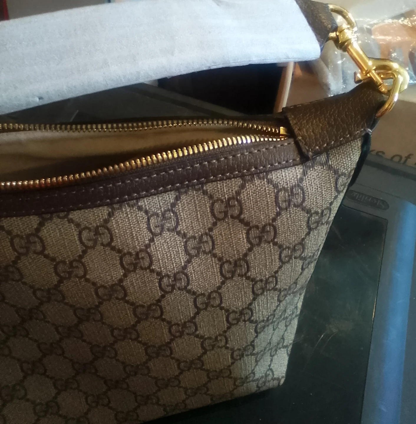 Gucci Canvas Monogram Shoulder Bag - photo 2