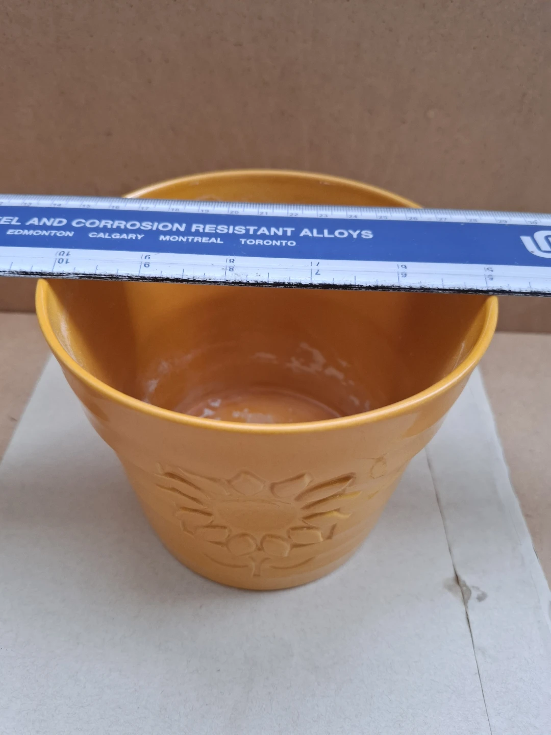 Ceramic Pot with Sunflower Design