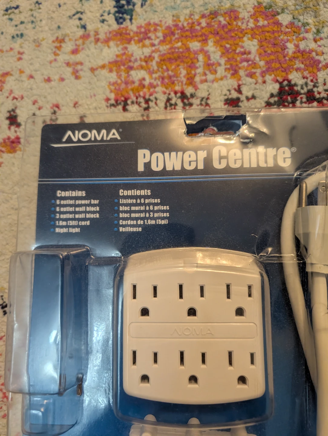 Noma Power Centre 9-Outlet Power Bar with 3-Outlet Wall Block - photo 2