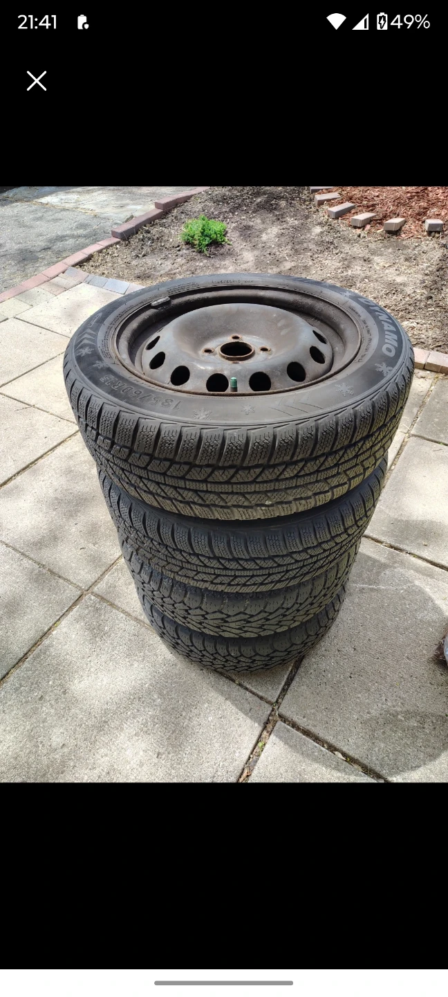 185/60/15 winter tires, 4x100. 4bolt