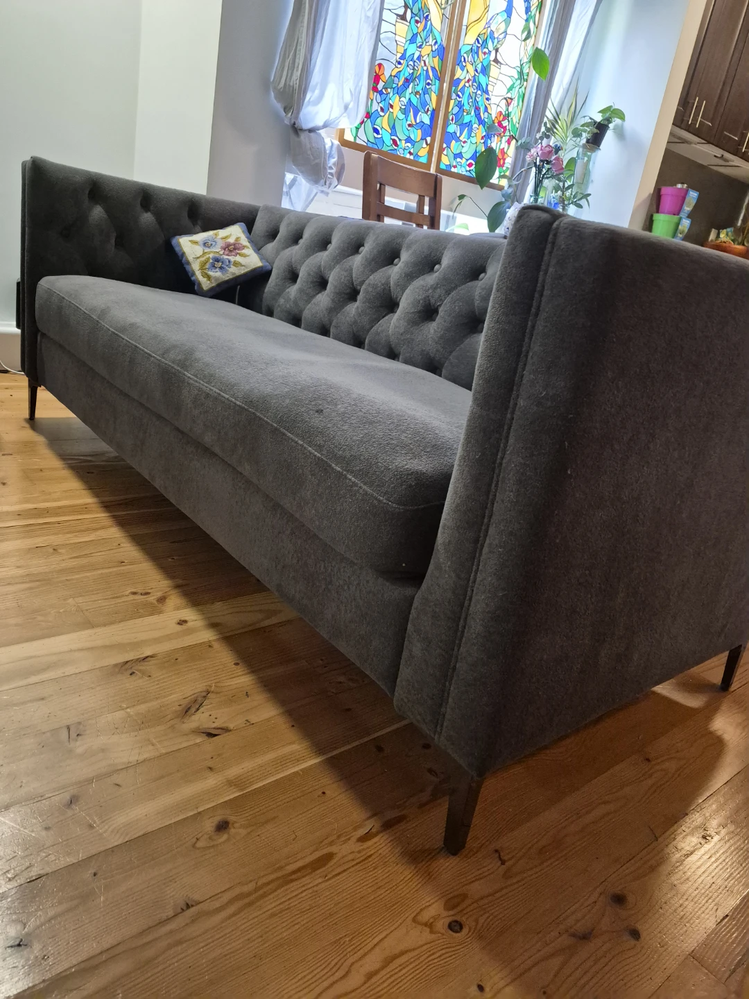 Grey Tufted Sofa - photo 4
