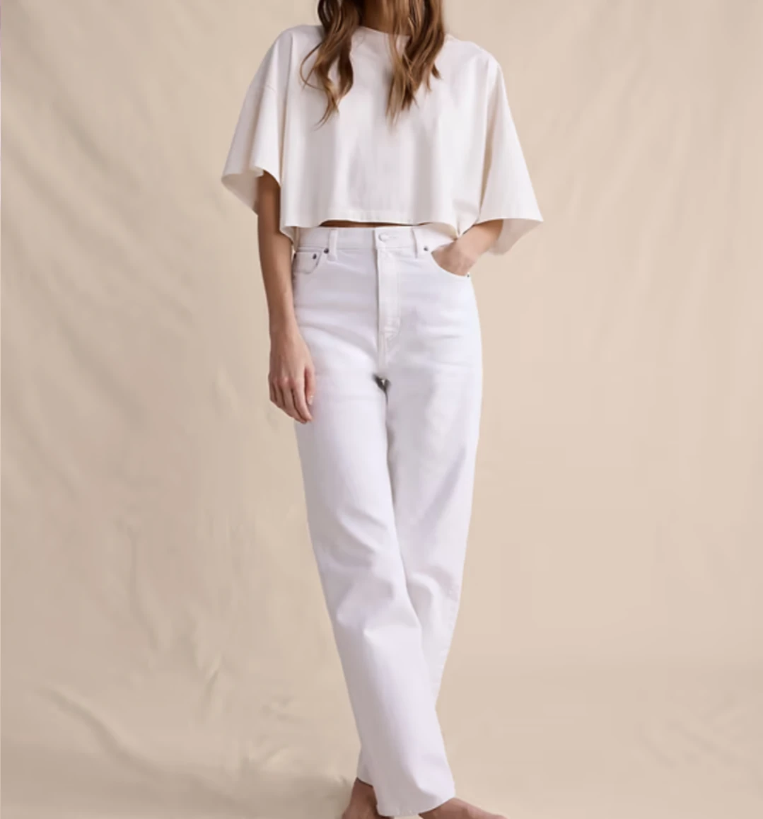 Banana Republic White High Rise Straight Jeans Size 27 - photo 5