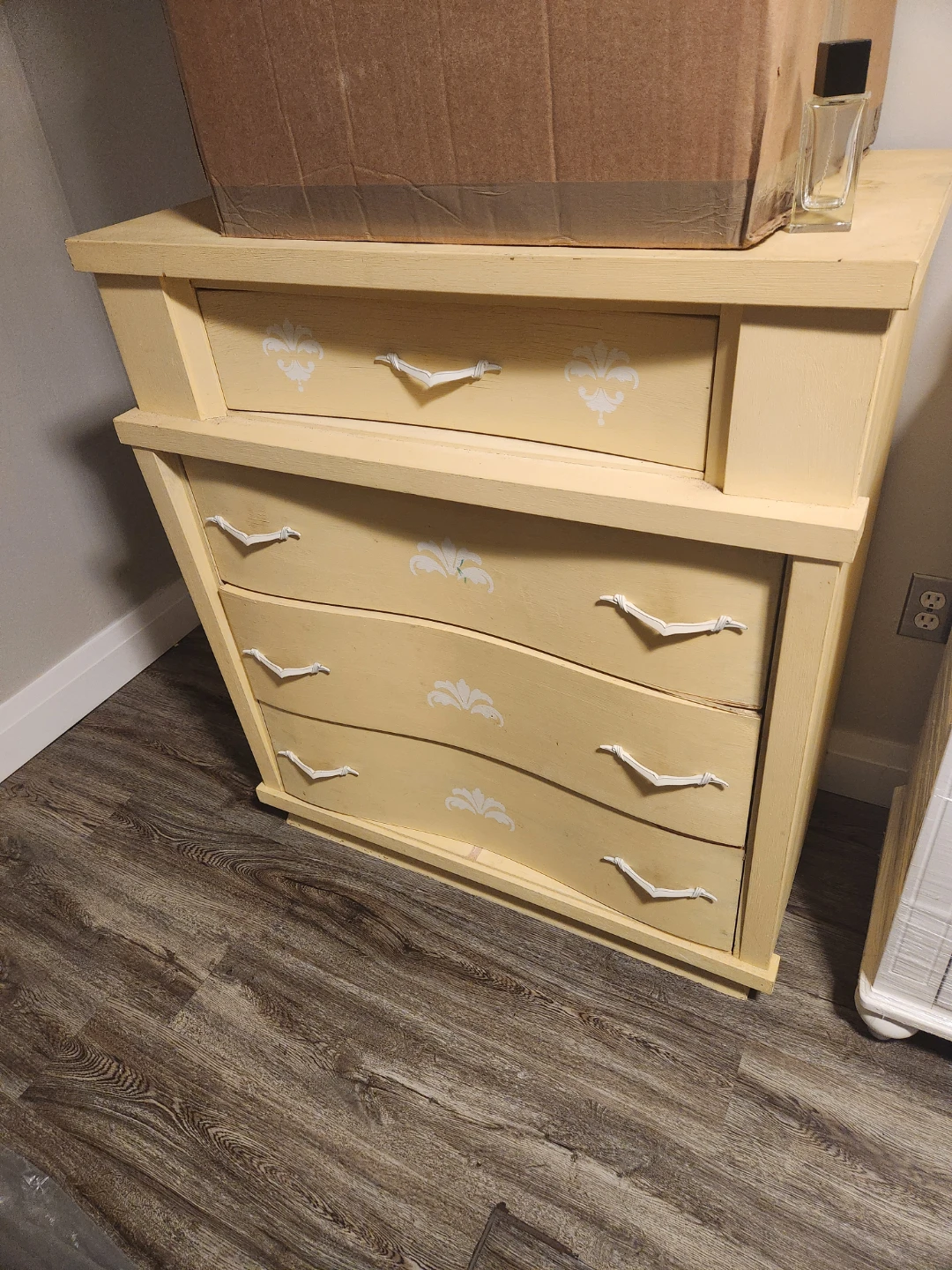 Yellow 4-Drawer Dresser with Decorative Accents - photo 2