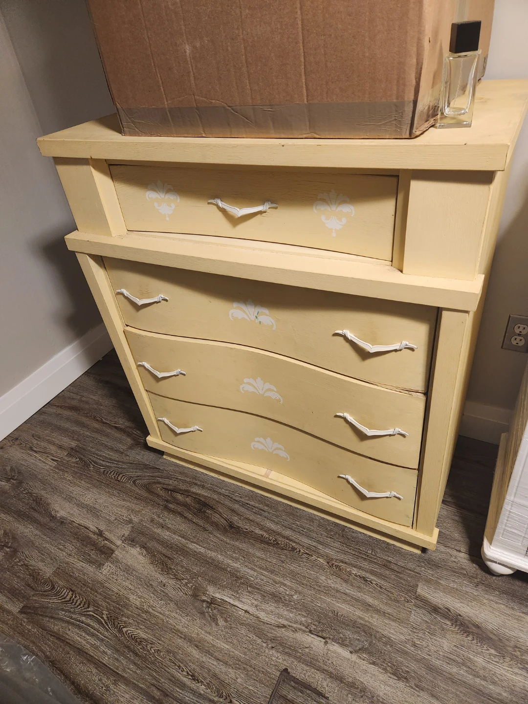 Yellow 4-Drawer Dresser with Decorative Accents - photo 3