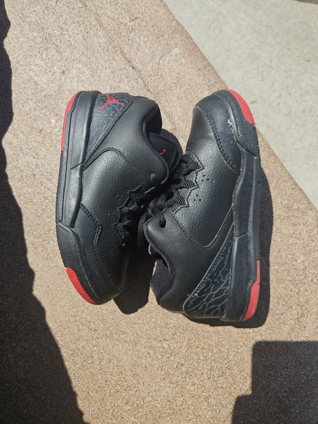 Kids Jordan Flight Black Red Sneakers - photo 2