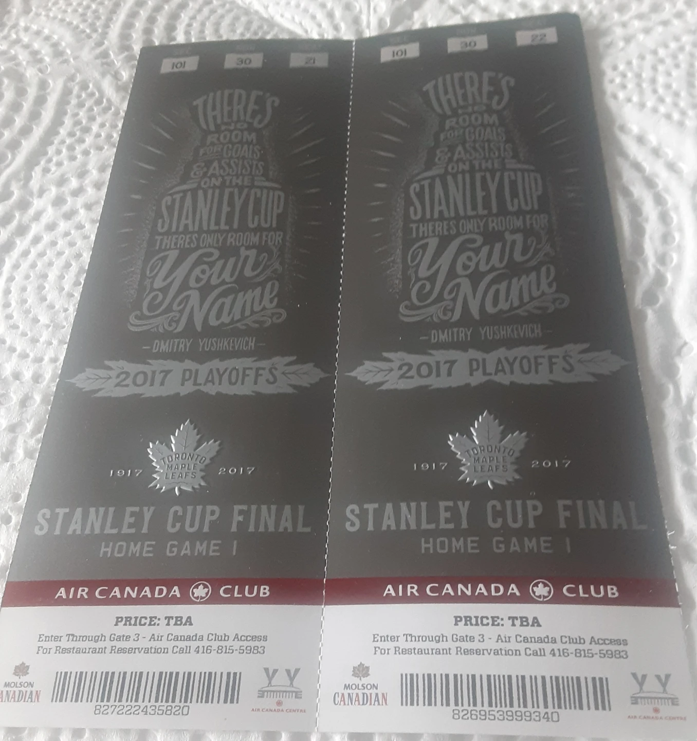Toronto Maple Leafs Stanley Cup Final 2017 Playoff Tickets - photo 2