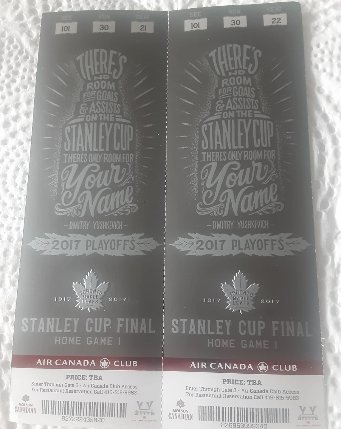 Toronto Maple Leafs Stanley Cup Final 2017 Playoff Tickets - photo 3