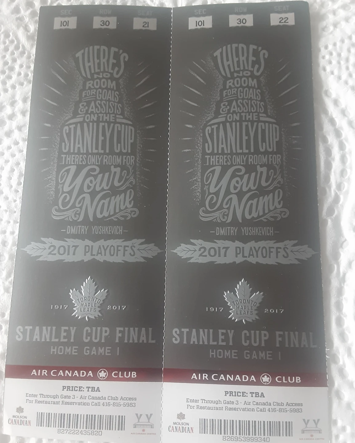 Toronto Maple Leafs Stanley Cup Final 2017 Playoff Tickets - photo 5